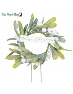 Cake Topper Noel Couronne De Gui Bohème