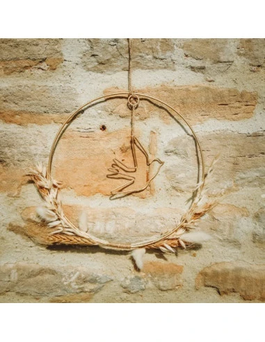 Cercle Métal Fleurs Séchées Baptême Ou Communion 2 Cercle Métal Fleurs Séchées Baptême Ou Communion – Image 2