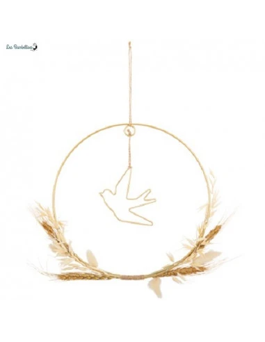 Cercle Métal Fleurs Séchées Baptême Ou Communion 1 Cercle Métal Fleurs Séchées Baptême Ou Communion