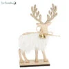 Cerf En Bois Fourrure Décoratif 20 X13,5 Cms