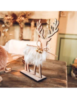 Cerf En Bois Fourrure Décoratif 20 X13,5 Cms 6 Cerf En Bois Fourrure Décoratif 20 X13,5 Cms -Déco Festive Soldes cerf en bois fourrure decoratif 20 x13 5 cms 2