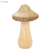 Champignon En Bois Avec Paillettes Or 10x14cms