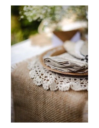 Chemin De Table En Jute Effilée 30cmsX5mètres 2 Chemin De Table En Jute Effilée 30cmsX5mètres – Image 2