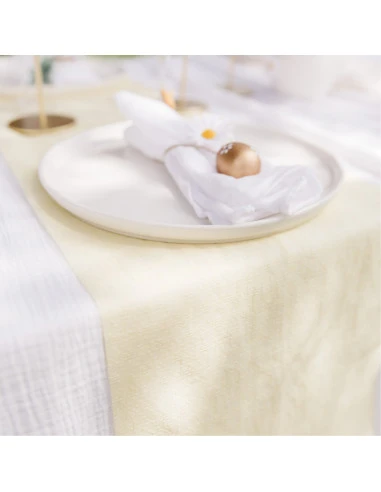 Chemin De Table Jaune En Tissu 28CMx5M 2 Chemin De Table Jaune En Tissu 28CMx5M – Image 2