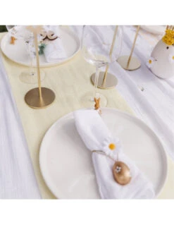 Chemin De Table Jaune En Tissu 28CMx5M 5 Chemin De Table Jaune En Tissu 28CMx5M -Déco Festive Soldes chemin de table jaune en tissu 28 cmx5 m 2