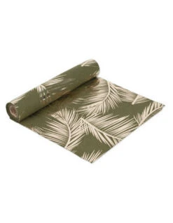 Chemin De Table Lin Kaki Feuilles Dorées