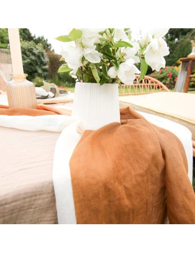 Chemin De Table Mousseline Marron 28Cmx5m 2 Chemin De Table Mousseline Marron 28Cmx5m – Image 2