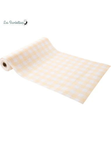 Chemin De Table Vichy Jaune Lin 28cmx5m 1 Chemin De Table Vichy Jaune Lin 28cmx5m