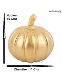 Citrouille Dorée Halloween 12x11 Cms -Déco Festive Soldes citrouille doree halloween 12x11 cms 2