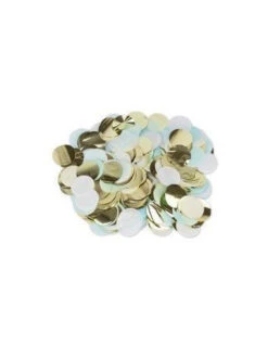 Confettis De Table Bleu Ciel, Blanc, Or 3cms