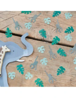 Confettis De Table Feuilles Tropicales & Singes