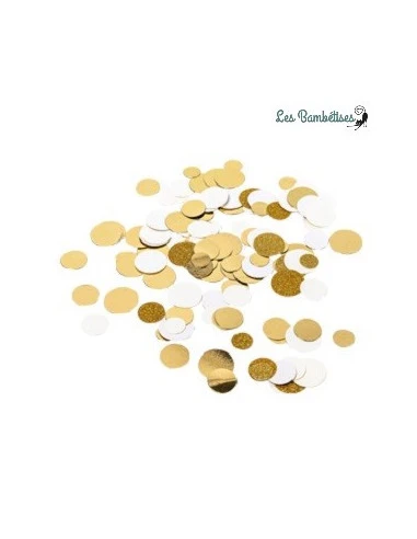 Confettis De Table Ivoires,Or Pailleté Et Brillant 1 Confettis De Table Ivoires,Or Pailleté Et Brillant