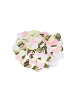 Confettis Rose Pastel, Blancs, Dorés 3 Cms