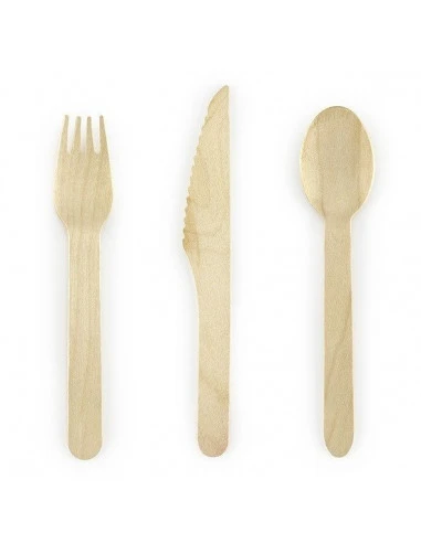 18 Couverts En Bois Jetables 3 X 6 1 18 Couverts En Bois Jetables 3 X 6