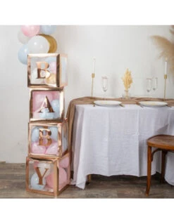 Cube à Ballons Transparent & Rose Gold -Déco Festive Soldes cube a ballons transparent rose gold 2