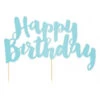 Décoration Gateau Happy Birthday Bleu