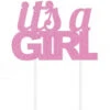 Décoration Gateau It's A Girl Paillettes Roses