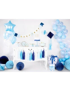 Guirlande Baby Boy Bleu Et Or Avec Fanions -Déco Festive Soldes guirlande baby boy bleu et or avec fanions 4