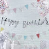 Guirlande Décorative Argent Ecriture "Happy Birthday"