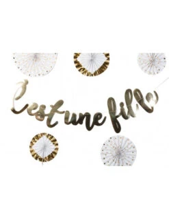 Guirlande Lettre "C'est Une Fille" Dorée -Déco Festive Soldes guirlande ecriture c est une fille doree 2