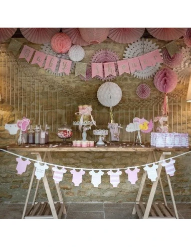 Guirlande En Papier 9 Bodies Bébé Rose Or 2 Guirlande En Papier 9 Bodies Bébé Rose Or – Image 2