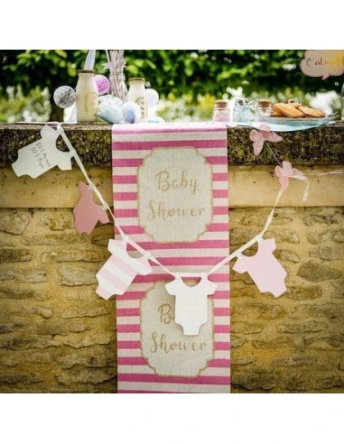 Guirlande En Papier 9 Bodies Bébé Rose Or 1 Guirlande En Papier 9 Bodies Bébé Rose Or