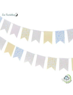 Guirlande Fanions Fleurs Pastels