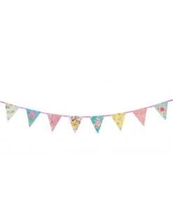 Guirlande Fanions Fleurs Multicolores -Déco Festive Soldes guirlande fanions triangles liberty bordure doree 10
