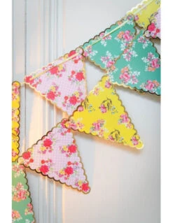 Guirlande Fanions Triangles Liberty Bordure Dorée