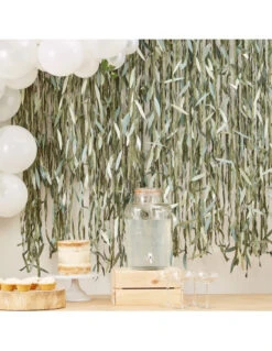 Guirlande Feuilles Vertes Papier Et Ruban 100M