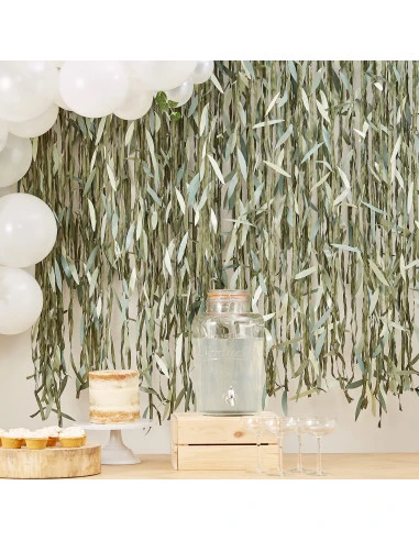 Guirlande Feuilles Vertes Papier Et Ruban 100M 1 Guirlande Feuilles Vertes Papier Et Ruban 100M