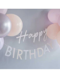Guirlande Happy Birthday & Ballons Pastels -Déco Festive Soldes guirlande happy birthday ballons pastels 2