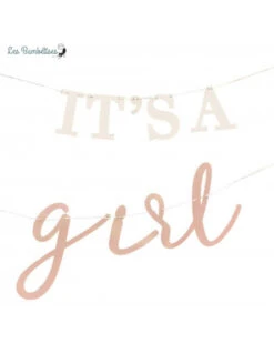 Guirlande It's A Girl Rose Et Ivoire