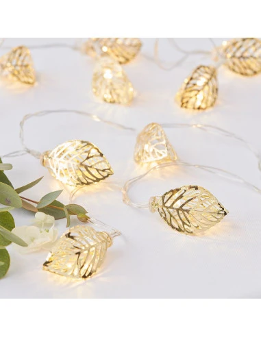 Guirlande Lumineuse à Leds Feuilles Dorées 1 Guirlande Lumineuse à Leds Feuilles Dorées