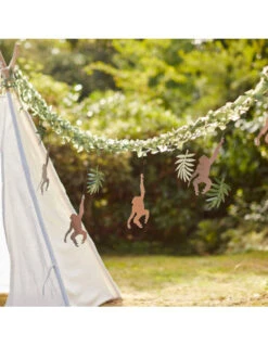Guirlande Papier Feuilles Tropicales & Singes