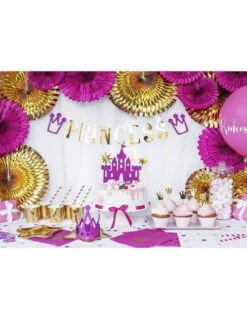 Guirlande "Princess" Dorée Avec Couronnes Fuchsias 11 Guirlande "Princess" Dorée Avec Couronnes Fuchsias -Déco Festive Soldes guirlande princess doree avec couronnes fuchsias 5