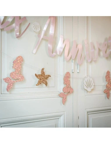 Guirlande Sirène Joyeux Anniversaire Rose 3 Guirlande Sirène Joyeux Anniversaire Rose – Image 3