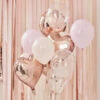 Kit 12 Ballons Confettis, Coeurs Rose Gold, Pêche