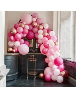 Kit Arche 200 Ballons Rose Et Or