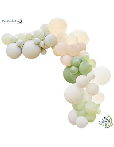 Kit Arche 70 Ballons Vert Eucalyptus & Ivoire 2 Kit Arche 70 Ballons Vert Eucalyptus & Ivoire – Image 2