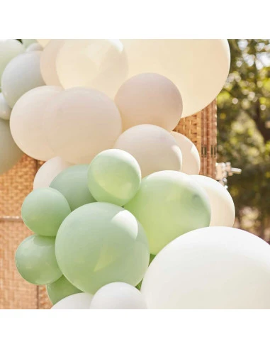 Kit Arche 70 Ballons Vert Eucalyptus & Ivoire 4 Kit Arche 70 Ballons Vert Eucalyptus & Ivoire – Image 4