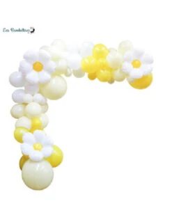 Kit Arche 98 Ballons Marguerites Blanc & Jaune