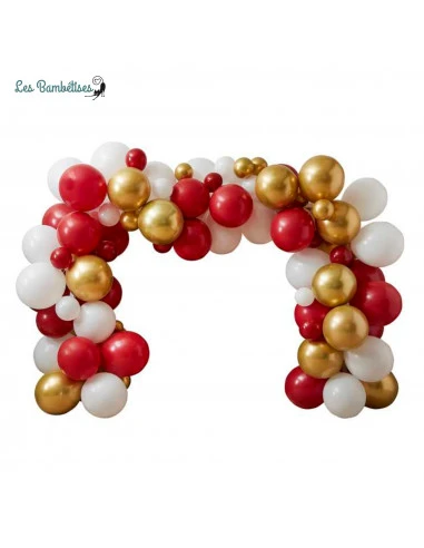 Kit Arche Ballon Noel Rouge Blanc Et Or 3 Kit Arche Ballon Noel Rouge Blanc Et Or – Image 3