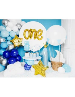 Kit Guirlande De Ballons Bleus, Argent, Blancs -Déco Festive Soldes kit arche ballons bleus 2