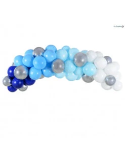Kit Guirlande De Ballons Bleus, Argent, Blancs