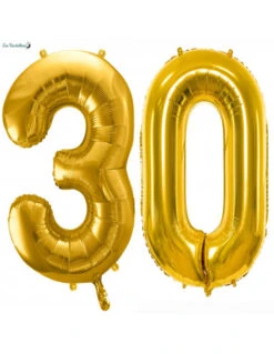 Kit Ballon Géant Chiffre 30 Doré 86 Cms