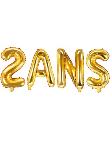 Kit Petit Ballon Anniversaire 2 Ans Doré 34 Cms 1 Kit Petit Ballon Anniversaire 2 Ans Doré 34 Cms