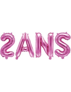 Kit Petit Ballon Anniversaire 2 Ans Rose 34 Cms