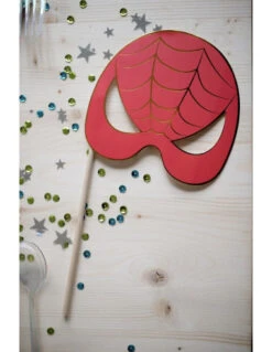 Kit Photobooth 8 Accessoires Super Héros Et Rideau Fil -Déco Festive Soldes kit photobooth 8 accessoires super heros et rideau fil 3