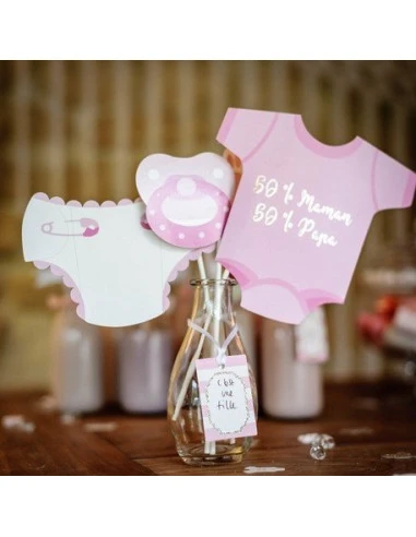 Kit Photobooth Baby Shower Fille Rose 1 Kit Photobooth Baby Shower Fille Rose